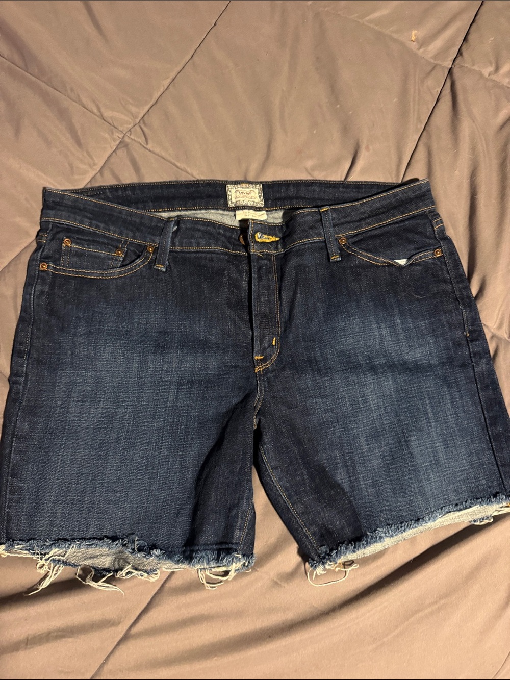 Levi's Dark Blue Denim Cutoff Shorts